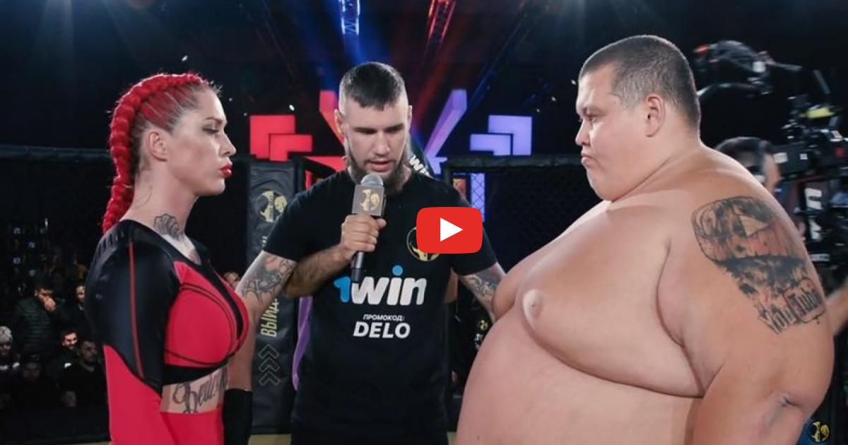 Takiej walki jeszcze nie było!  240 kg bloger vs 60 kg dziewczyna w MMA